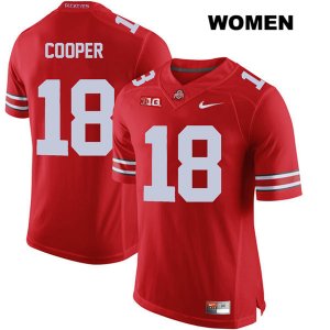 Women's NCAA Ohio State Buckeyes Jonathon Cooper #18 College Stitched Authentic Nike Red Football Jersey ZT20H41VK